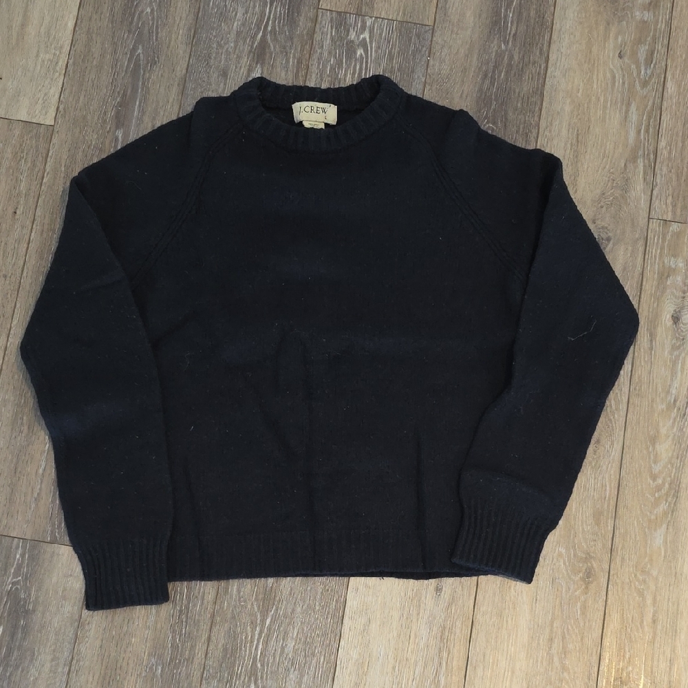 J. Crew Black Crewneck Sweater Classic Knit
